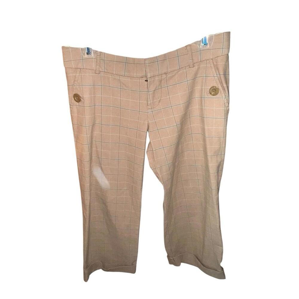 SOLD VTG 1990s Abercrombie & Fitch Tan Plaid‎ Capri Cuffed Pants